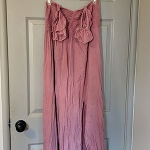 Off the Shoulder Dusty Pink Maxi Dress, Raviya